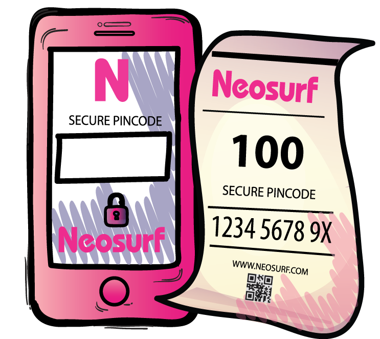 Pay by CASH or MOBILE with Neosurf