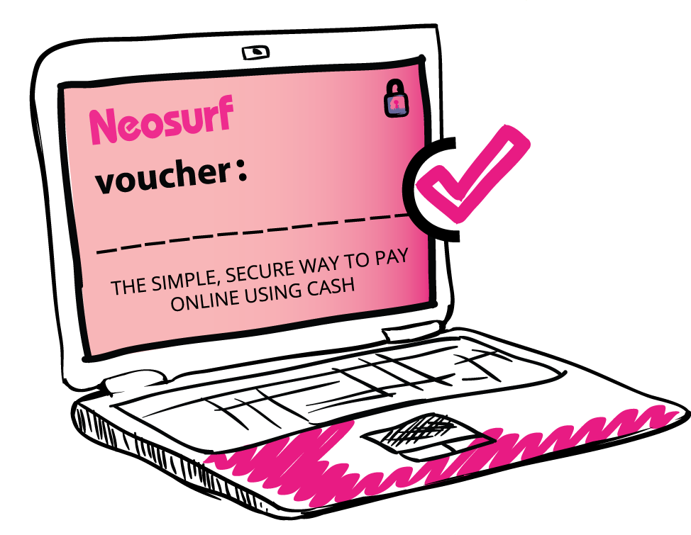 Escolha Neosurf durante a finalização da compra